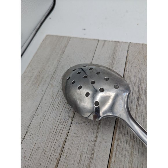 Stainless Steel Slotted Spoon 11 1/2" Unbranded Holes - Picture 5 of 6